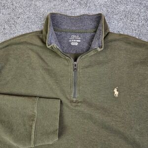 Polo Ralph Lauren 1/4 Quarter Zip Pullover Sweater Mens XXL Olive Green Preppy